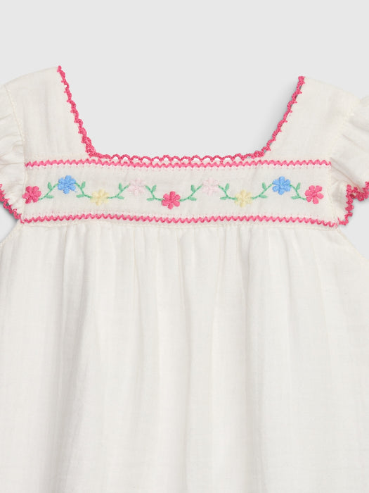 Baby Crinkle Gauze Embroidered Top