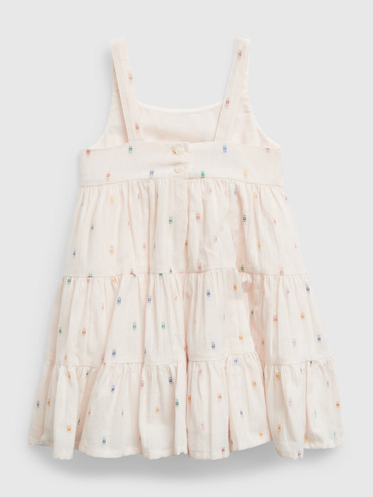 Baby Shiny Embroidered Tiered Dress Set