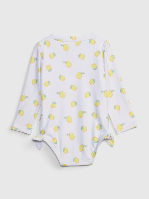 Baby Recycled Lemon Rash Guard Swim One-Piece