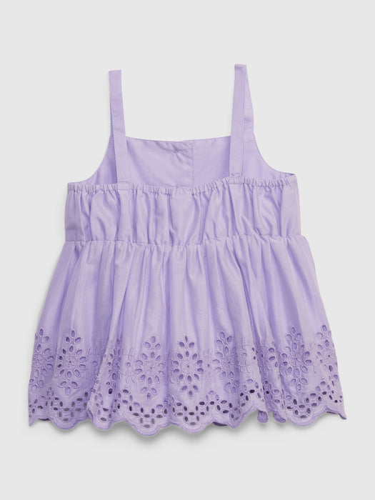 Toddler Eyelet Peplum Tank Top