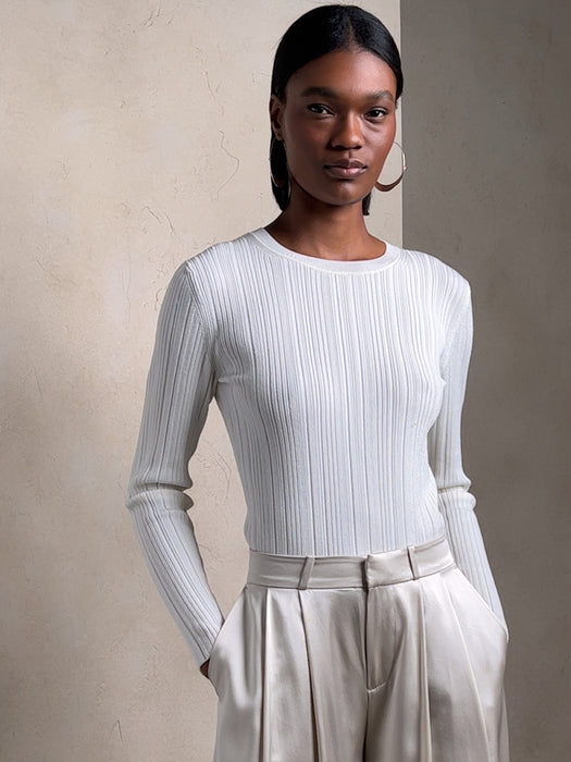 Hannah Ribbed Crew-Neck Sweater