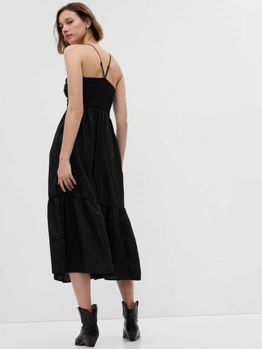 Tie-Front Ruffle Hem Maxi Dress