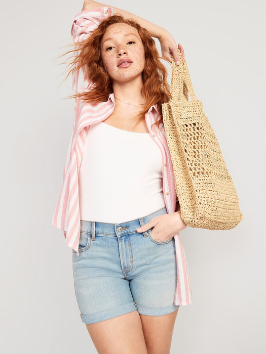 Mid-Rise Wow Jean Shorts for Women -- 5-inch inseam