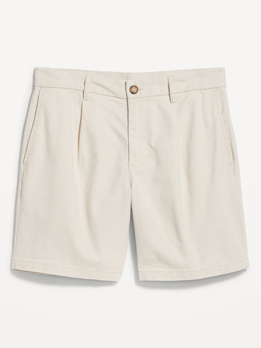 Slim Built-In Flex Ultimate Chino Pleated Shorts for Men -- 7-inch inseam