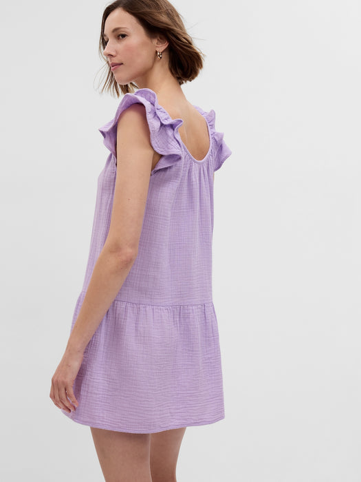 Crinkle Gauze Mini Dress