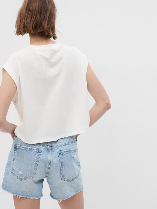100% Organic Cotton Vintage Tie-Front Dolman T-Shirt