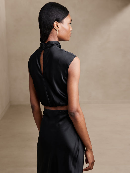 Bliss Wrap-Front Silk Top