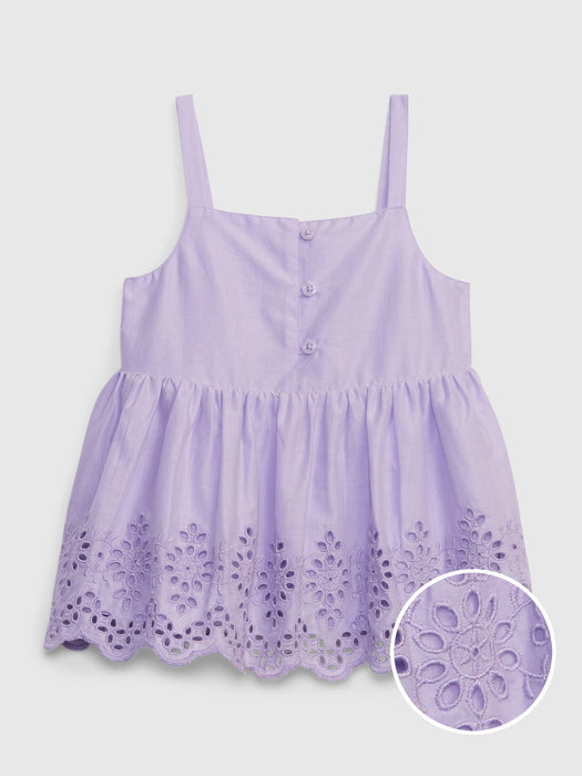 Toddler Eyelet Peplum Tank Top