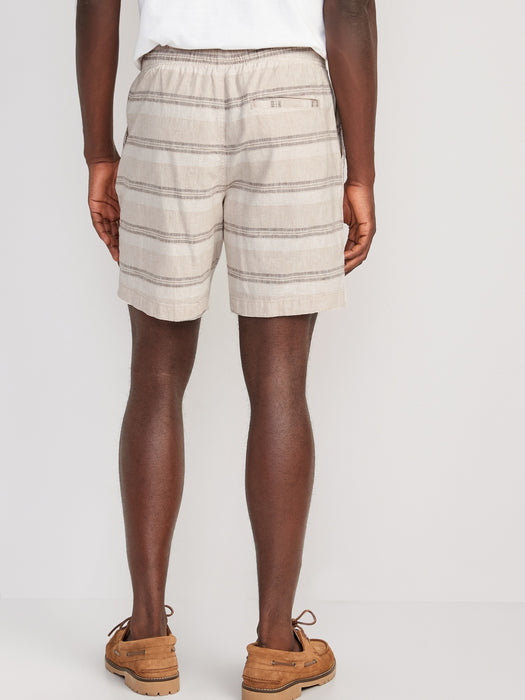 Linen-Blend Jogger Shorts for Men -- 7-inch inseam