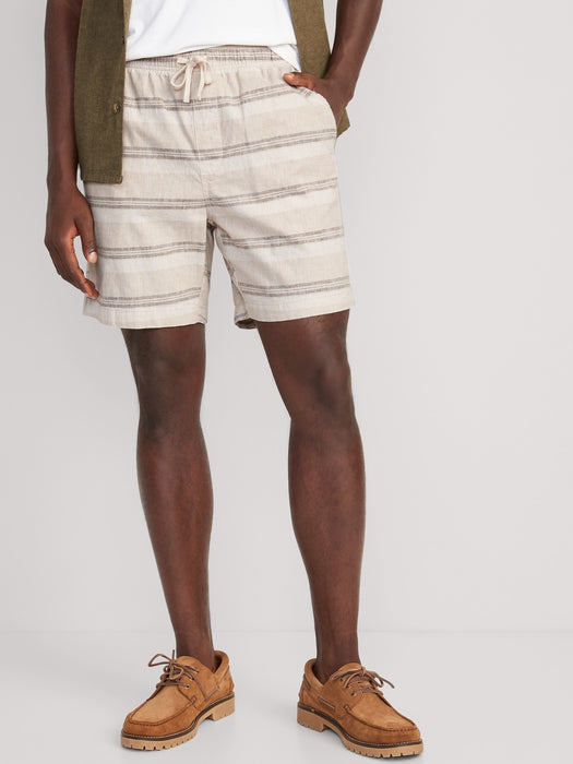 Linen-Blend Jogger Shorts for Men -- 7-inch inseam