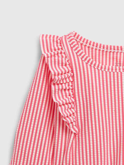 Baby Recycled Seersucker Rash Guard Swim Two-Piece