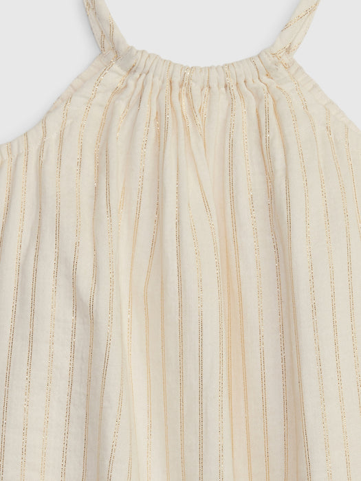 Toddler Crinkle Gauze Shiny Stripe Dress