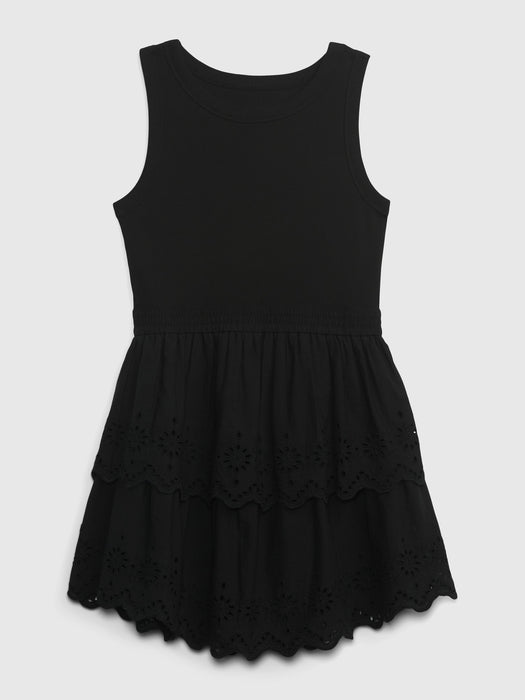 Kids Eyelet Tiered Dress