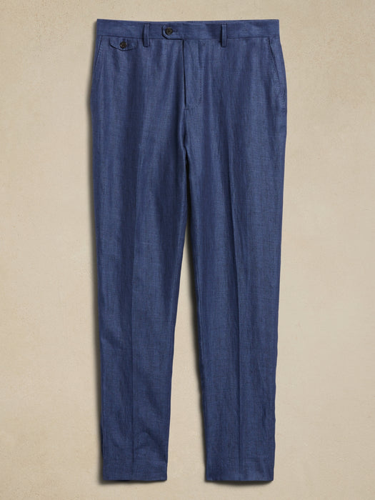 Hugh Herringbone Linen Suit Pant