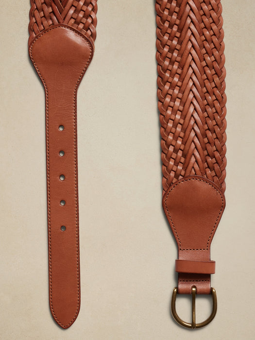 Treccia Braided Leather Waist Belt