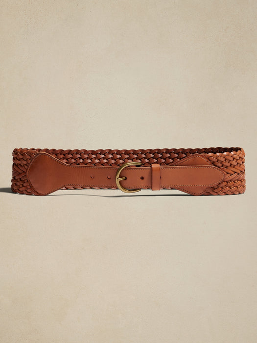 Treccia Braided Leather Waist Belt