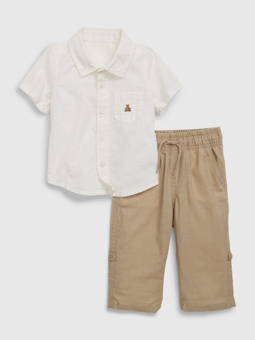 Baby Linen-Cotton Outfit Set