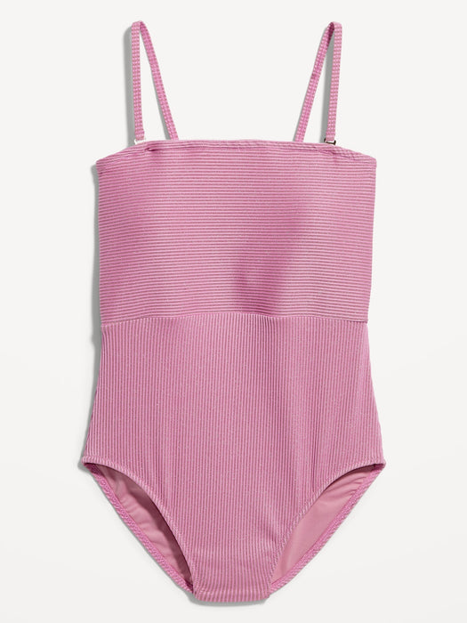 Convertible Metallic Shine One-Piece Swimsuit for Women