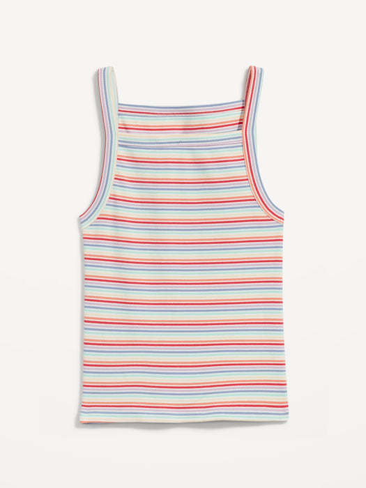 Gender-Neutral Rib-Knit Striped Tank Top for Adults