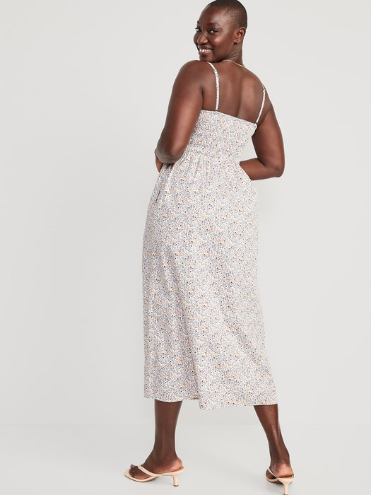 Fit & Flare Floral Smocked Maxi Cami Dress for Women