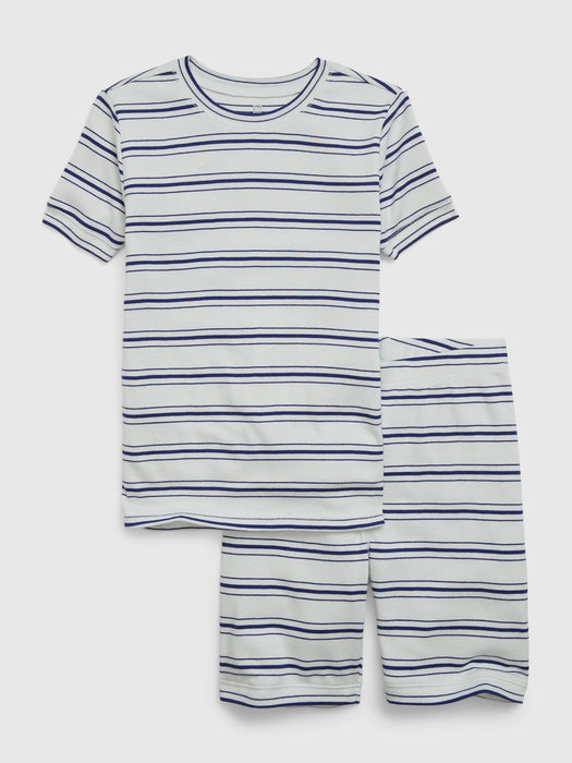 Kids 100% Organic Cotton Stripe PJ Shorts Set