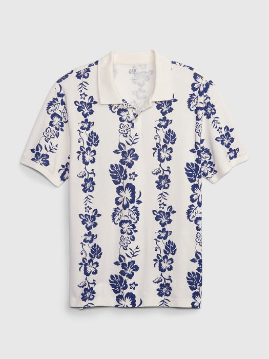 Printed Pique Polo Shirt