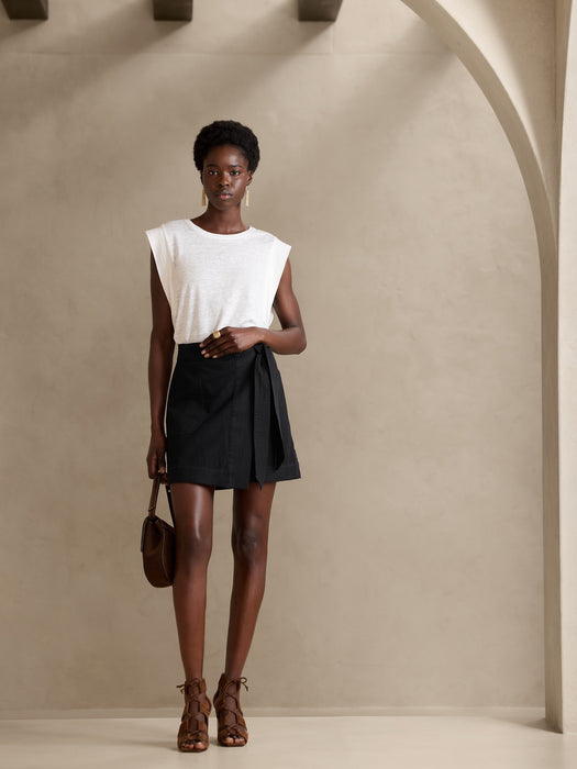 Tessa Cotton-Linen Mini Skirt