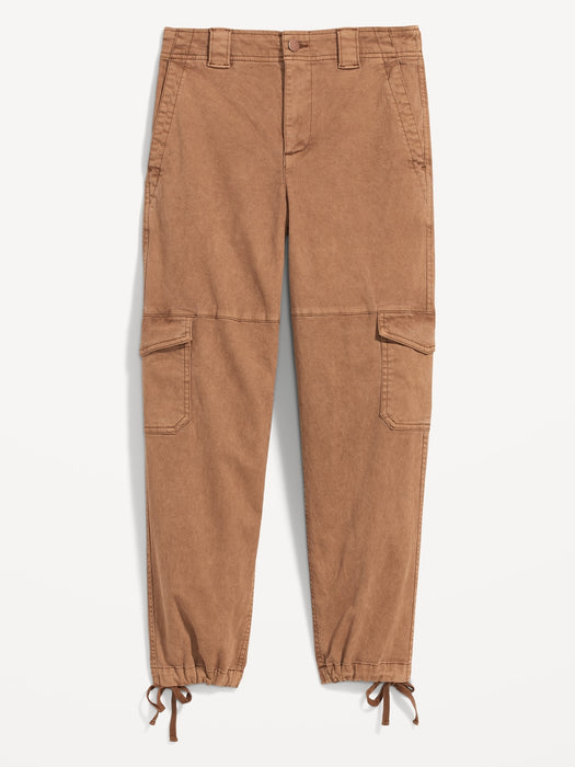 High-Waisted Barrel-Leg Cargo Ankle Pants for Women