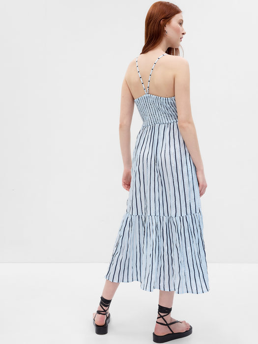 Tie-Front Ruffle Hem Maxi Dress