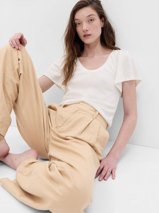 Essential Rib Flutter Sleeve T-Shirt