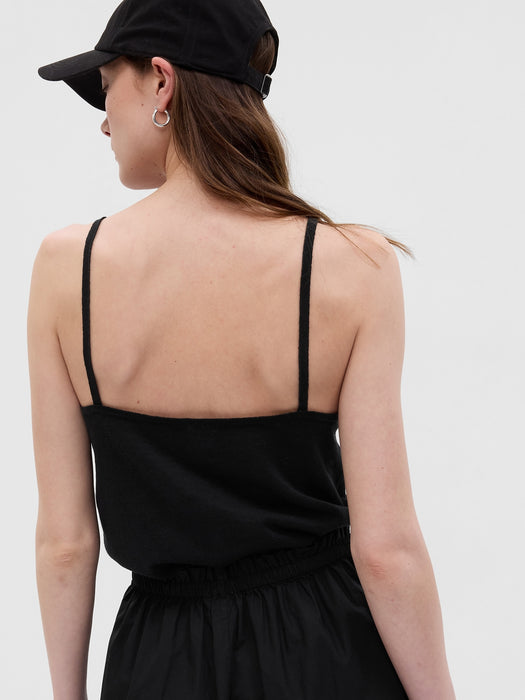 Linen-Blend Sweater Tank Top