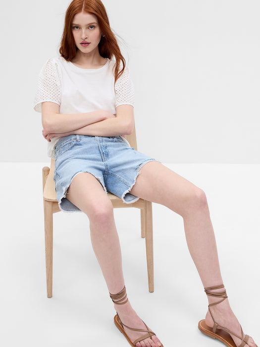 Organic Cotton Vintage Eyelet Puff Sleeve T-Shirt