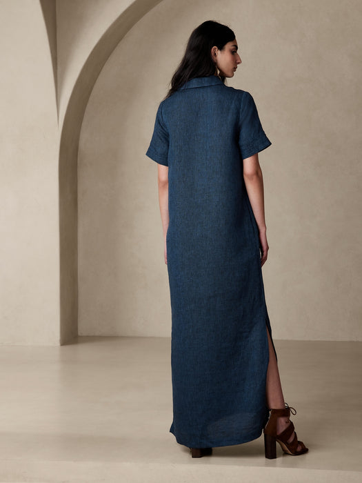 Cruz Linen Maxi Shirtdress