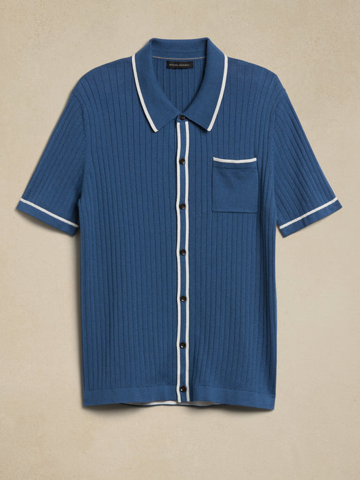 Christophe Cotton-Silk Sweater Polo