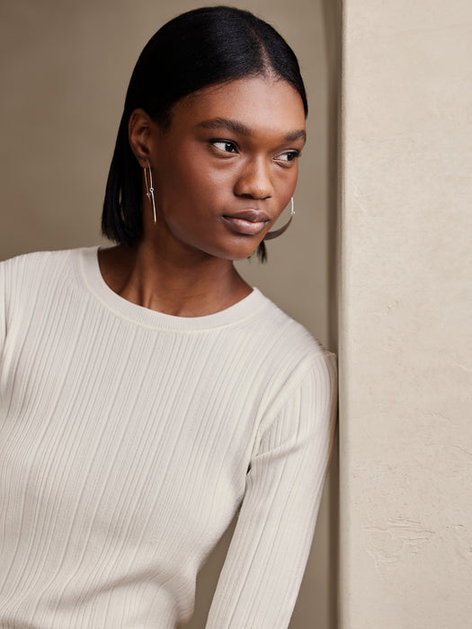 Hannah Ribbed Crew-Neck Sweater