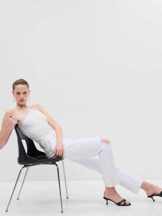 Rib Lace Halter Cami