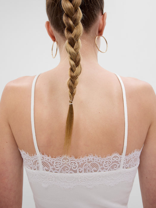 Rib Lace Halter Cami