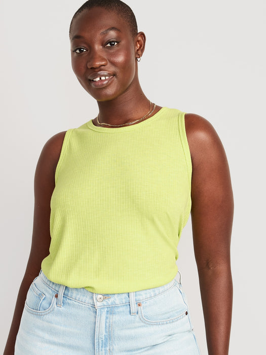 Luxe Rib-Knit Swing Tank Top for Women