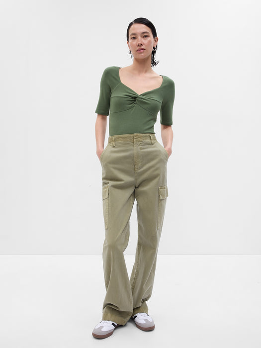 Modern Twist-Front Sweetheart T-Shirt