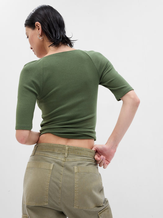 Modern Twist-Front Sweetheart T-Shirt