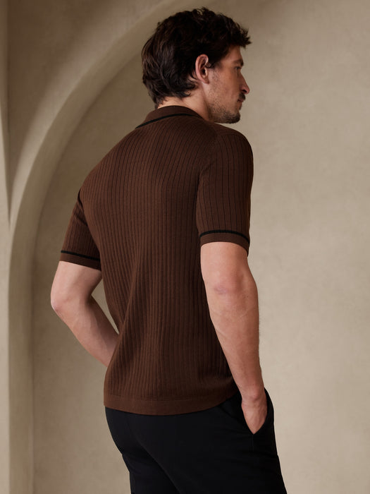 Christophe Cotton-Silk Sweater Polo