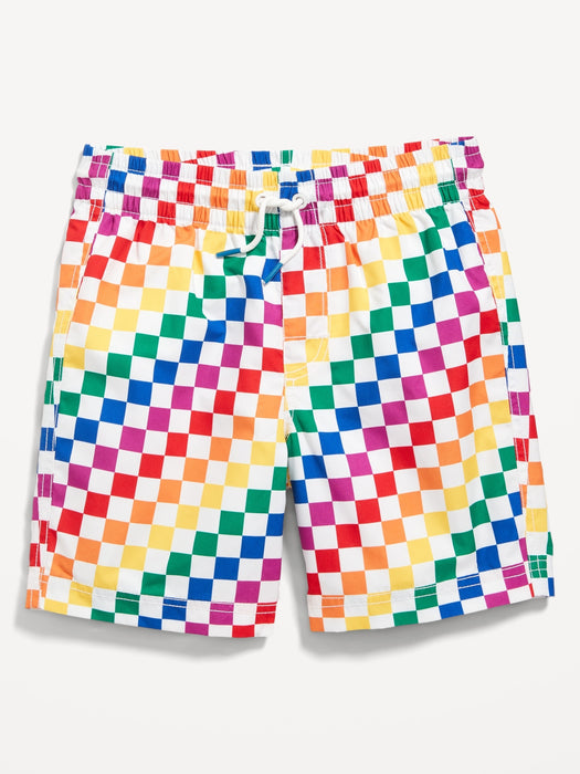 Matching Pride Gender-Neutral Swim Trunks for Kids