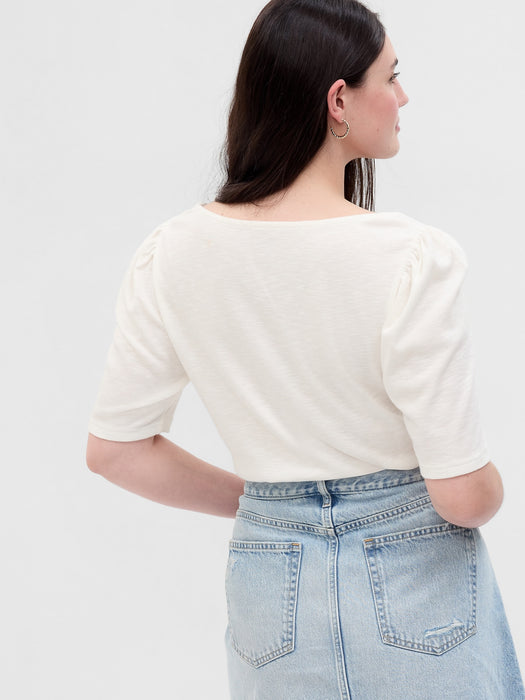 Essential Rib Puff Sleeve T-Shirt