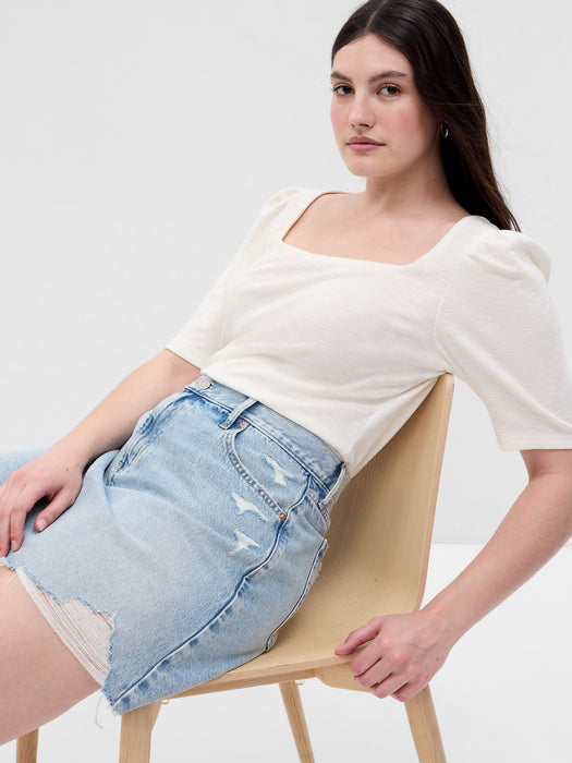 Essential Rib Puff Sleeve T-Shirt