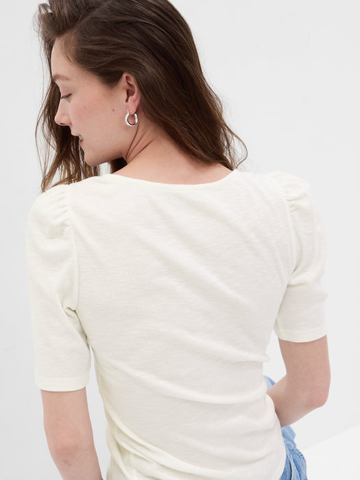 Essential Rib Puff Sleeve T-Shirt