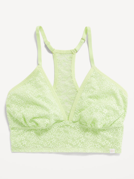Lace Longline Racerback Bralette for Women