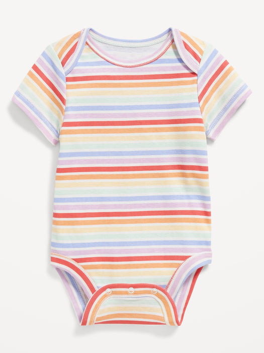 Unisex Printed Short-Sleeve Bodysuit for Baby