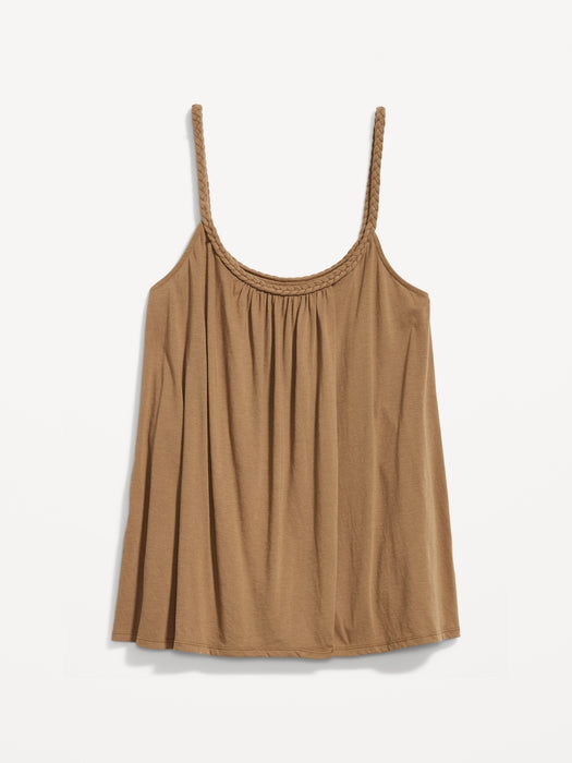 Maternity Sleeveless Braided-Strap Swing Top