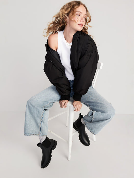 Water-Repellent Pull-On Chelsea Rain Boots for Women