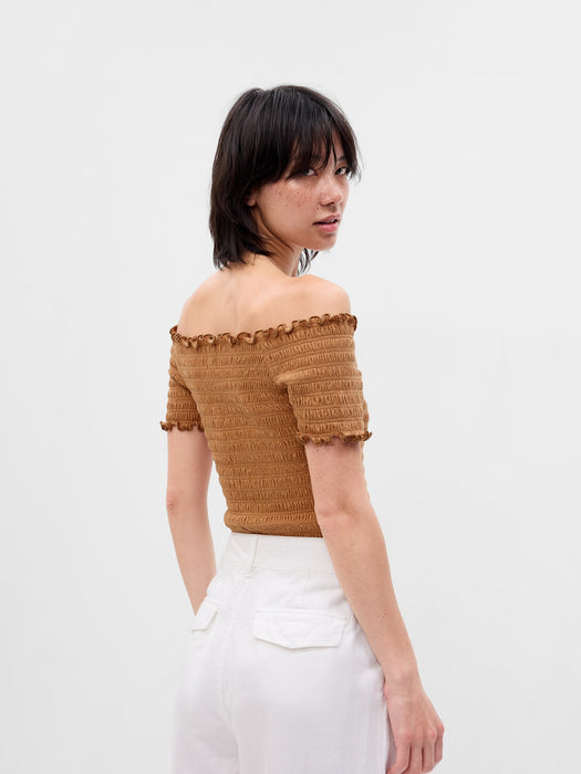 Smocked Off-Shoulder Top